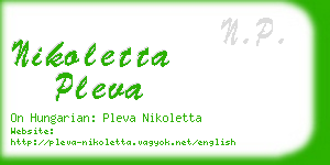 nikoletta pleva business card